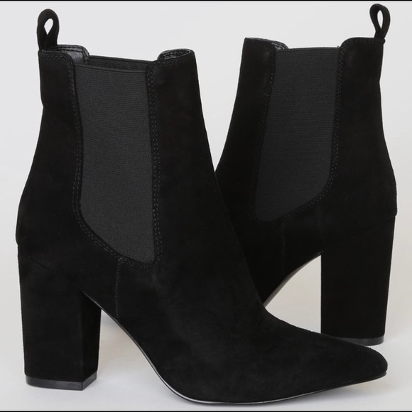 Steve Madden Subtle Pointed Ankle sueded Bootie black 8.5 - Picture 2 of 13